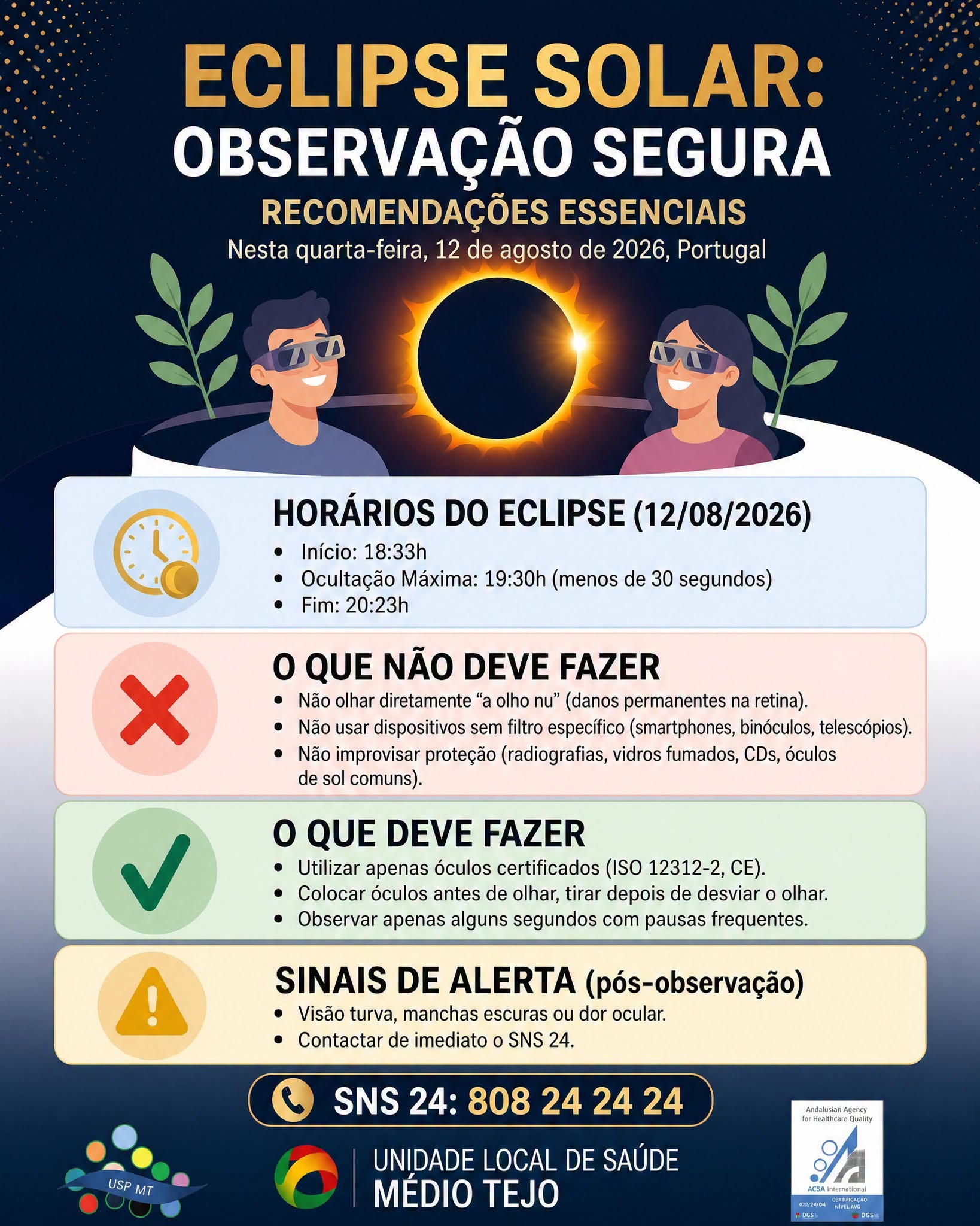 Eclipse Solar - Recomendações